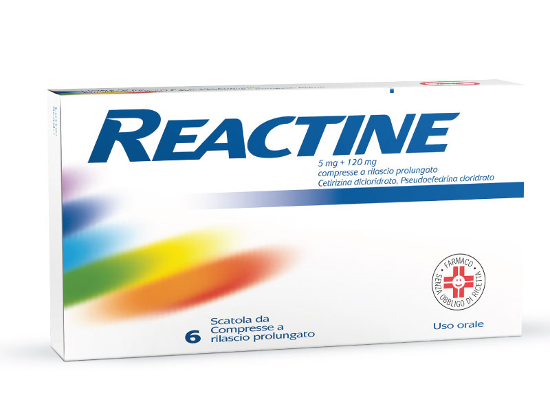 REACTINE*6CPR 5MG+120MG RP - Farmacianumberone.it
