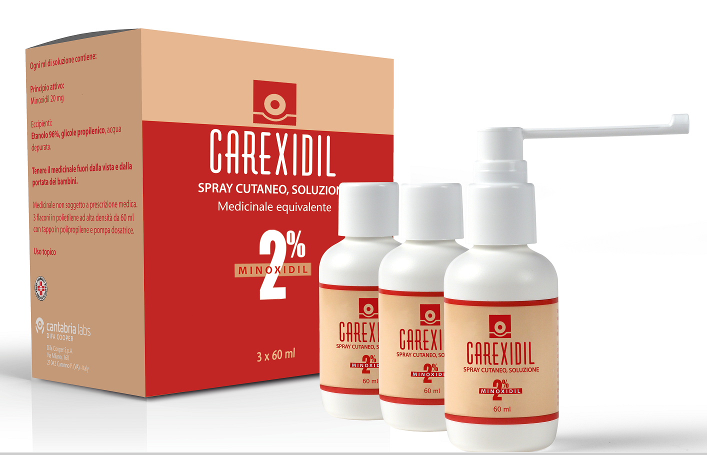 CAREXIDIL*3FL SOLUZ CUT 60ML2% - Farmacianumberone.it