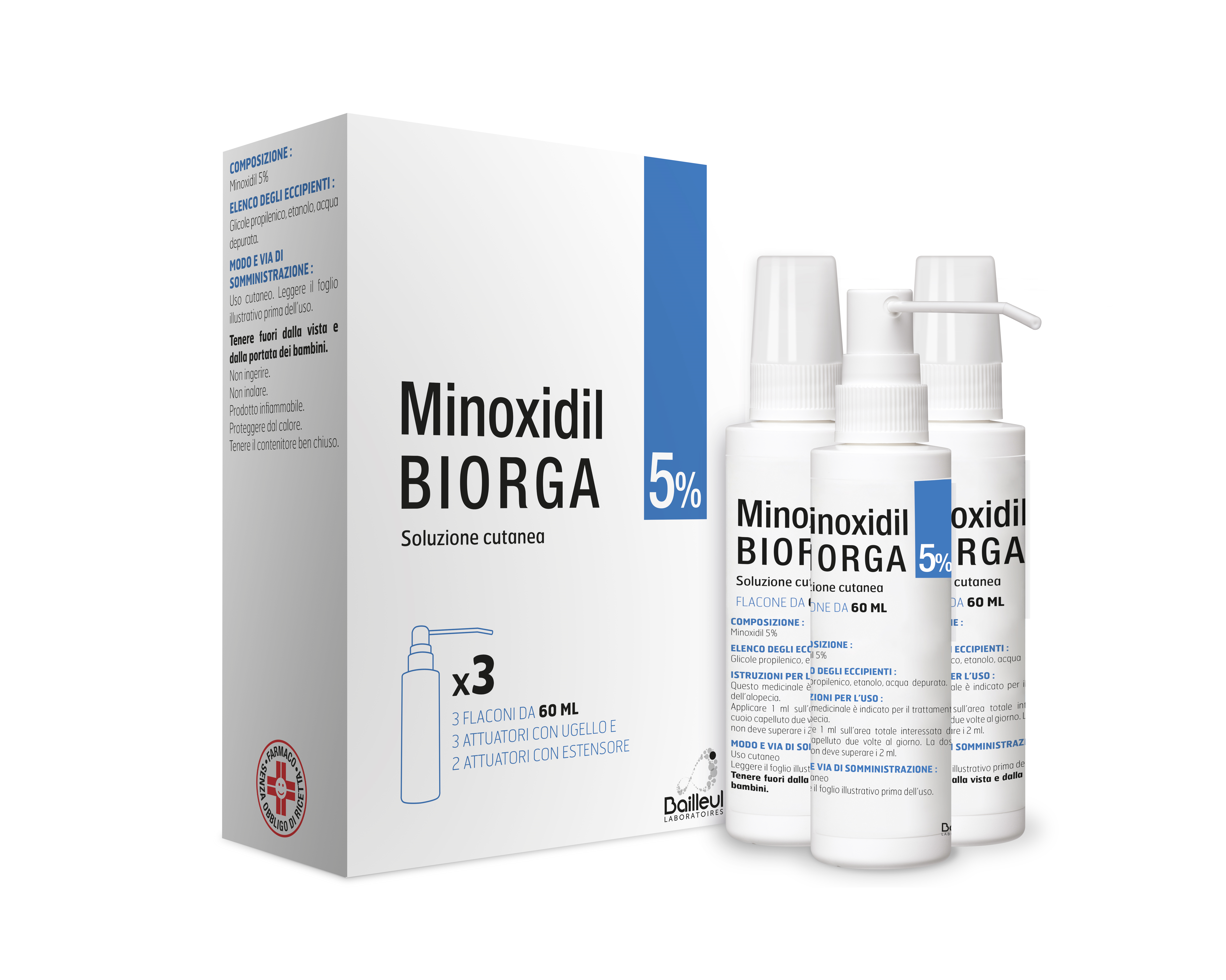MINOXIDIL BIORGA*SOL CUT 3FL5% - Farmacianumberone.it