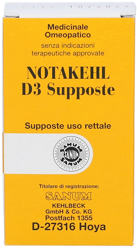 NOTAKEHL D3 10 SUPPOSTE 2G SANUM - Farmacianumberone.it