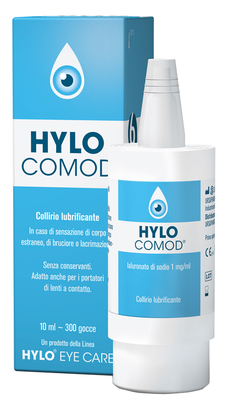 HYLO-COMOD GOCCE OCULARI IALURONATO DI SODIO 0,1%  FLACONCINO 10 ML - Farmacianumberone.it