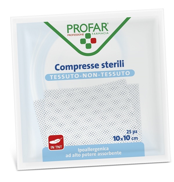 COMPRESSE IN TESSUTO NON TESSUTO 10 X 10 CM 25 PEZZI PROFAR - Farmacianumberone.it
