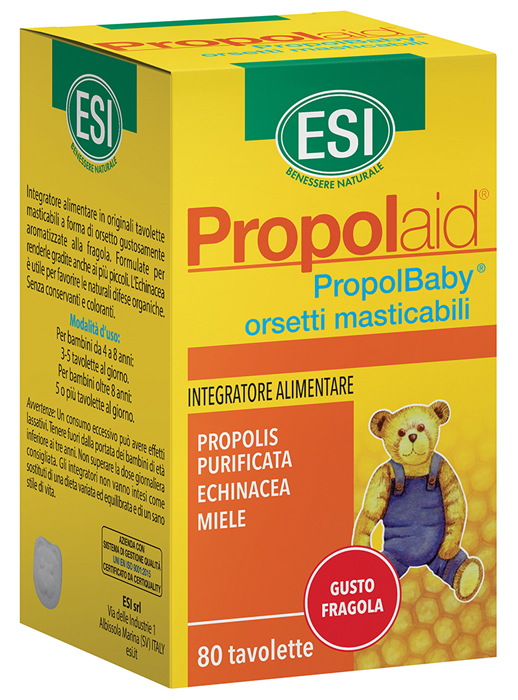 ESI PROPOLAID PROPOLBABY ORSETTI 80 COMPRESSE MASTICABILI - Farmacianumberone.it