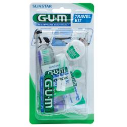 GUM TRAVEL KIT VIAGGIO 1 SPAZZOLINO PIEGHEVOLE GUM TRAVEL + 1 DENTIFRICIO VIAGGIO 12 ML + 1 ROCCHETTO FILO INTERDENTALE 10MT + 2 SCOVOLINI GOMMA GUM SOFT PICKS - Farmacianumberone.it