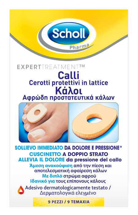 CEROTTO PROTETTIVO PER CALLI SCHOLL IN LATTICE 9 PEZZI - Farmacianumberone.it