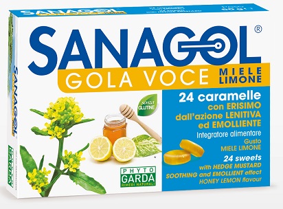 SANAGOL GOLA VOCE MIELE LIMONE 24 CARAMELLE - Farmacianumberone.it