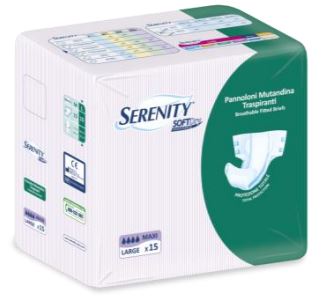 PANNOLONE PER INCONTINENZA SERENITY SOFTDRY FORMATO MAXI TAGLIA LARGE 15 PEZZI - Farmacianumberone.it