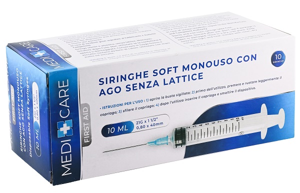 SIRINGA SOFT CAPACITA' 10ML AGO GAUGE 21 CONFEZIONE 10 PEZZI - Farmacianumberone.it
