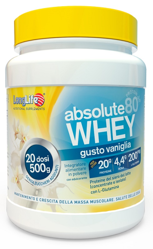 LONGLIFE ABSOLUTE WHEY VANIGLIA 500 G - Farmacianumberone.it