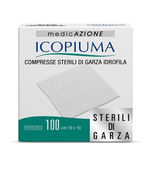 GARZA COMPRESSA IDROFILA ICOPIUMA 10X10CM 100 PEZZI - Farmacianumberone.it
