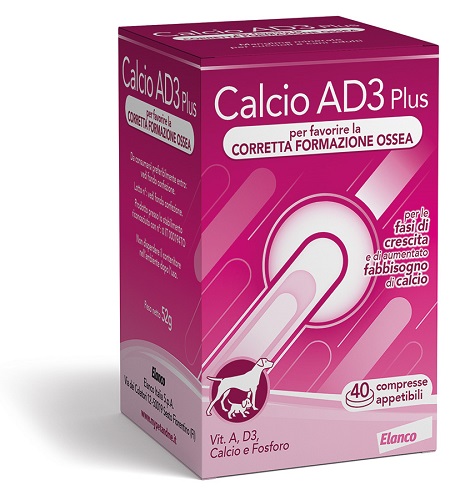 CALCIO AD3 SOLUBILE SVILUPPO 40 COMPRESSE ALTAMENTE APPETIBILI - Farmacianumberone.it
