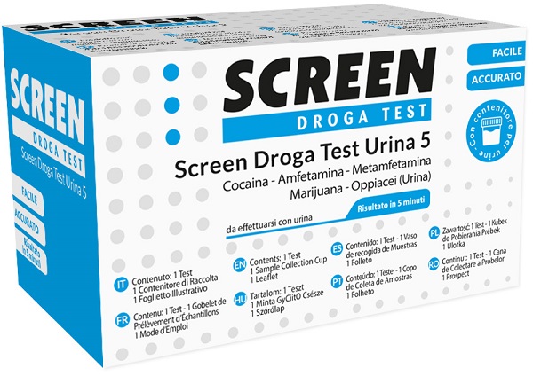 DROGA TEST CHE RILEVA 5 DROGHE TRAMITE URINA RISULTATO PER OGNI DROGA ANALIZZATA SCREEN DROGA TEST URINA 5 - Farmacianumberone.it