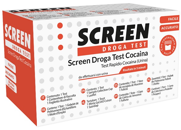 SCREEN DROGA TEST COCAINA TEST ANTIDROGA CON CONTENITORE URINA - Farmacianumberone.it