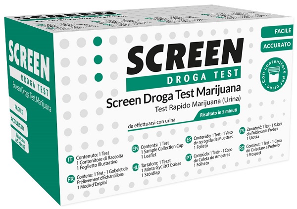 SCREEN DROGA TEST MARIJUANA TEST ANTIDROGA CON CONTENITORE URINA - Farmacianumberone.it