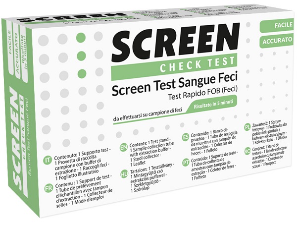 TEST RAPIDO CHE RILEVA LA PRESENZA DI SANGUE OCCULTO NELLE FECI 1 PEZZI SCREEN TEST SANGUE FECI 1 PEZZO - Farmacianumberone.it