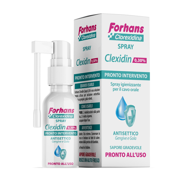 COLLUTORIO SPRAY CON CLOREXIDINA FORHANS CLEXIDIN 50ML - Farmacianumberone.it