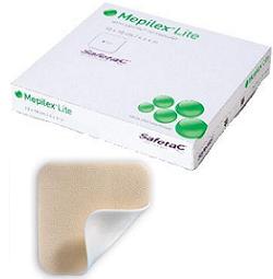 SCHIUMA DI POLIURETANO ASSORBENTE SOTTILE CON STRATO DI CONTATTO IN SILICONE MORBIDO MEPILEX LITE 15X15 5 PEZZI - Farmacianumberone.it