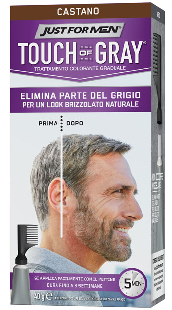 JUST FOR MEN TOUCH OF GRAY CASTANO 40 G - Farmacianumberone.it