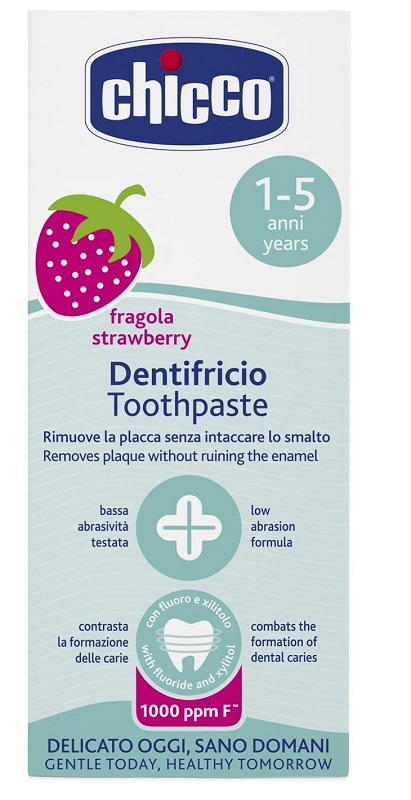 CHICCO DENTIFRICIO FRAGOLA 50 ML 12M+ CON FLUORO - Farmacianumberone.it