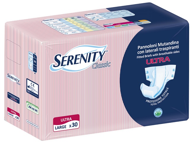 PANNOLONE A MUTANDINA SERENITY CLASSIC ULTRA ALOE LARGE 30 PEZZI - Farmacianumberone.it