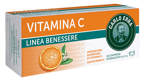 CARLO ERBA VITAMINA C LINEA BENESSERE 10 COMPRESSE EFFERVESCENTI - Farmacianumberone.it