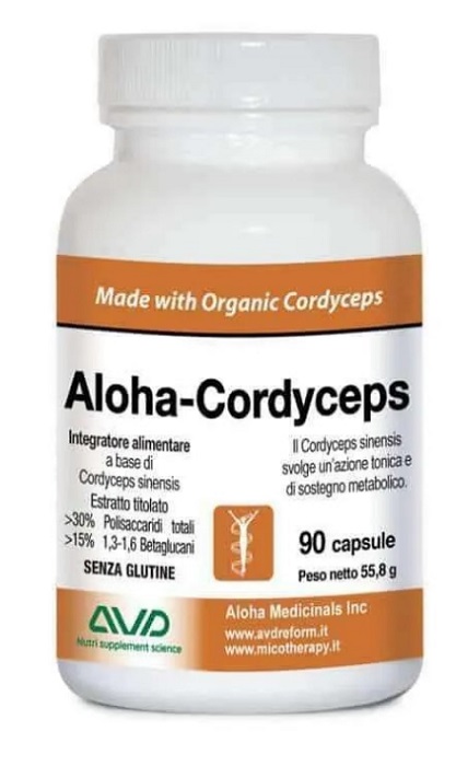 ALOHA CORDYCEPS 90 CAPSULE FLACONE 55,8 G - Farmacianumberone.it