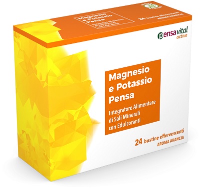 MAGNESIO E POTASSIO ARANCIA PENSA 24 BUSTINE EFFERVESCENTI - Farmacianumberone.it