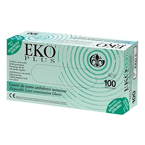 GUANTO IN LATTICE SUPERFICIE LISCIA TALCATO 100 PEZZI ARTICOLO EKO 7 - Farmacianumberone.it