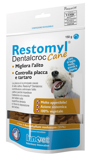 RESTOMYL DENTALCROC CANI TAGLIA MEDIA GRANDE E GIGANTE BUSTA 150 G - Farmacianumberone.it