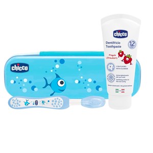 CHICCO SET DENTALE AZZURRO CON FLUORO - Farmacianumberone.it