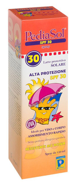 PEDIASOL SPF 30 LATTE SOLARE SPRAY 150 ML - Farmacianumberone.it