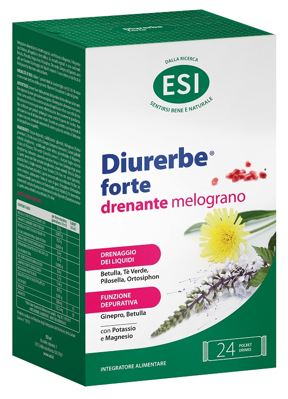 ESI DIURERBE FORTE POCKET DRINK MELOGRANO 24 X 20 ML - Farmacianumberone.it