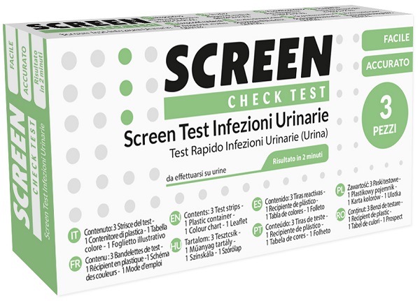 TEST PER L'INDIVIDUAZIONE RAPIDA DI LEUCOCITI SANGUE NITRITO E PROTEINA NELL'URINA SCREEN CHECK TEST INFEZIONI VIE URINARIE 3 PEZZI - Farmacianumberone.it