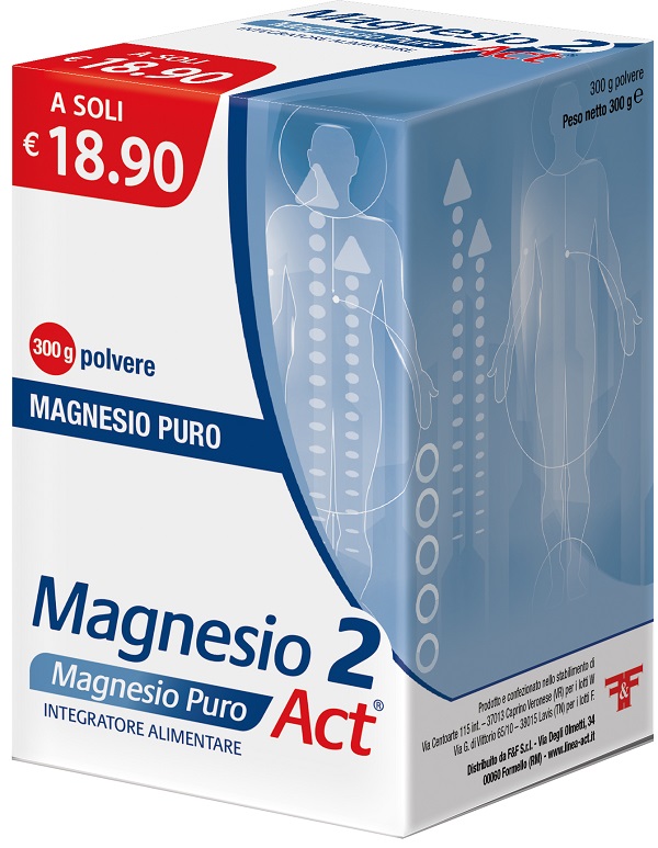 MAGNESIO 2 MAGNESIO PURO ACT POLVERE 300 G - Farmacianumberone.it