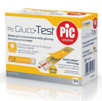 STRISCE MISURAZIONE GLICEMIA PIC GLUCOTEST 50 PEZZI - Farmacianumberone.it