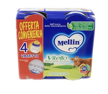 MELLIN OMOGENEIZZATO VITELLO 4 PEZZI X 80 G - Farmacianumberone.it