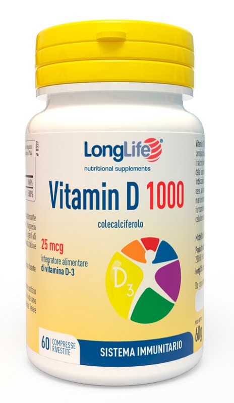 LONGLIFE VITAMIN D 1000UI 60 COMPRESSE RIVESTITE - Farmacianumberone.it