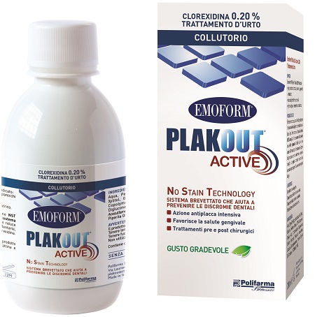 EMOFORM PLAK OUT ACTIVE CLOREXIDINA 0,20% COLLUTORIO 200 ML - Farmacianumberone.it