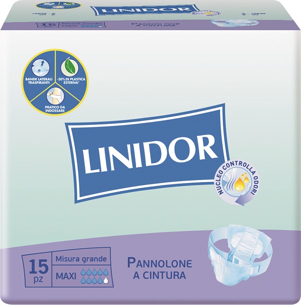 PANNOLONE LINIDOR A CINTURA MAXI MISURA GRANDE 15 PEZZI - Farmacianumberone.it