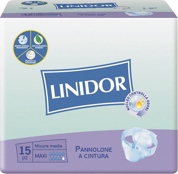 PANNOLONE LINIDOR A CINTURA MAXI MISURA MEDIA 15 PEZZI - Farmacianumberone.it