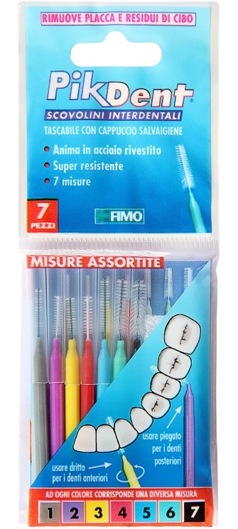 PIKDENT STUZZICOLINO 1 BUSTINA CON 7 MISURE ASSORTITE - Farmacianumberone.it