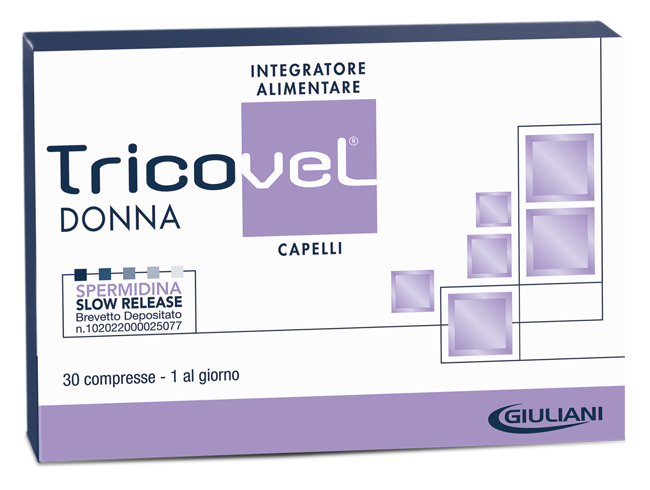 TRICOVEL DONNA INTEGRATORE ALIMENTARE CON NUTRIENTI SPECIFICI PER CAPELLI 30 COMPRESSE - Farmacianumberone.it