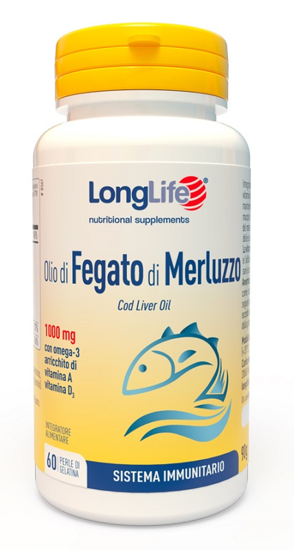 LONGLIFE OLIO FEGATO MERLUZZO 1000 MG 60 PERLE - Farmacianumberone.it
