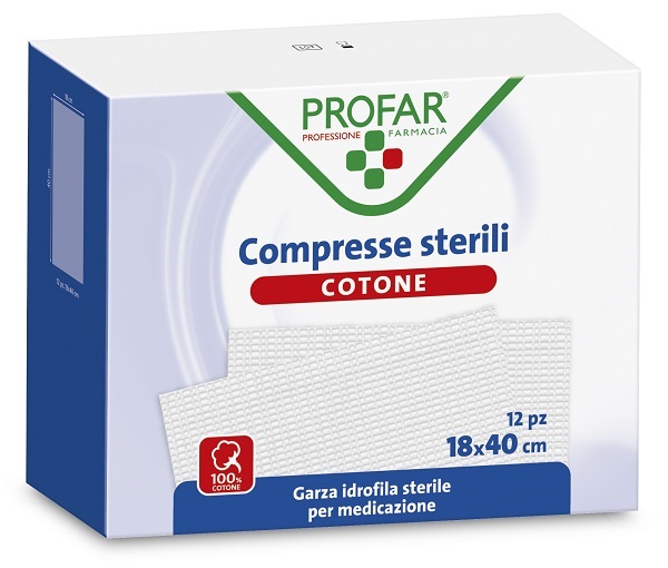 COMPRESSE IN COTONE 12 PEZZI 18 X 40 CM PROFAR - Farmacianumberone.it