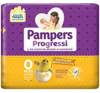 PAMPERS PROGRESSI MICRO PANNOLINI PER BAMBINI 24 PEZZI - Farmacianumberone.it