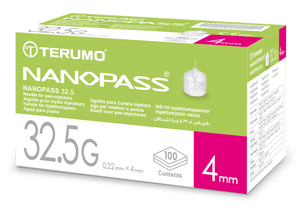 AGO PER PENNA DA INSULINA NANOPASS 32,5 GAUGE LUNGHEZZA 4 MM 100 PEZZI - Farmacianumberone.it