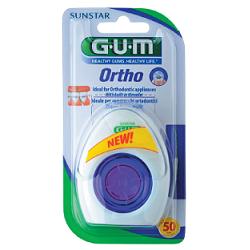GUM ORTHO FLOSS FILO SPUGNOSO 50 PEZZI - Farmacianumberone.it