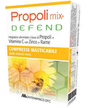 PROPOLI MIX DEFEND 30 COMPRESSE MASTICABILI GUSTO ARANCIA - Farmacianumberone.it