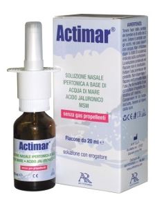 ACTIMAR SOLUZIONE NASALE SPRAY SALINA 3% CON ACIDO IALURONICO + MSM 20 ML CON EROGATORE - Farmacianumberone.it