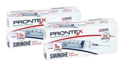 SIRINGA PRONTEX 2,5 ML AGO IND 10 PEZZI - Farmacianumberone.it